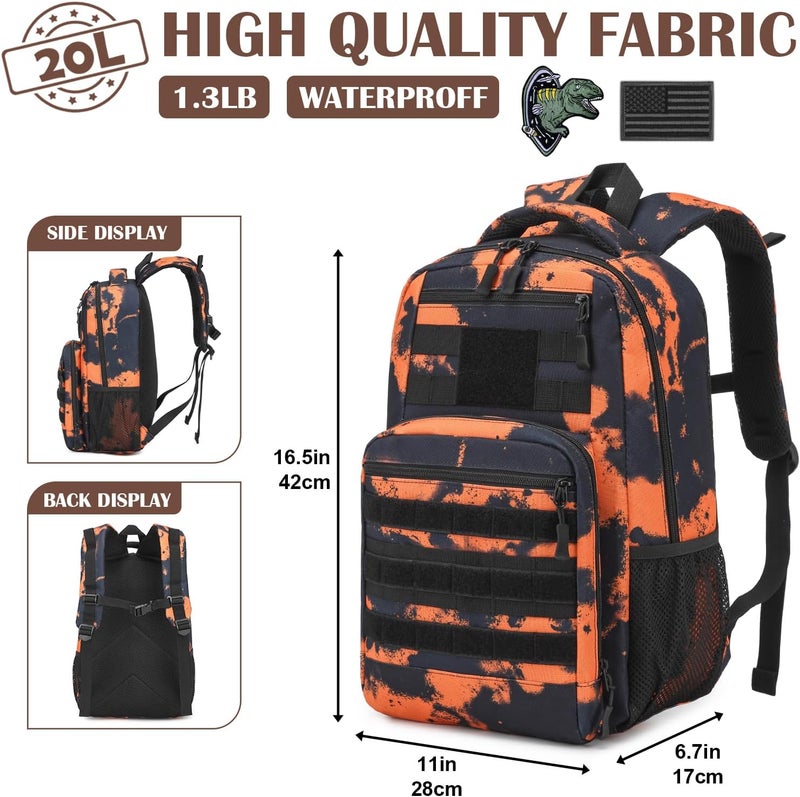 SunForMorning Kids Tactical Backpack Army Molle Bookbag Military Boys Backpack for School, Outdoor, Camping, Mars CM - Image 2